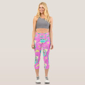 Leggings Capri Reto rose tendance années 80 (Recto)