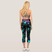 Leggings Capri Retro Aqua, style Paint Rosé Chaud (Verso)