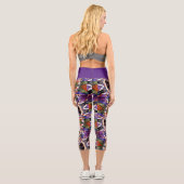 Leggings Capri Retro Boho Bohemian Hippie Trippy Rosette Mandala (Verso)