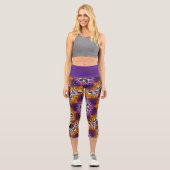 Leggings Capri Retro Boho Bohemian Hippie Trippy Rosette Mandala (Recto)