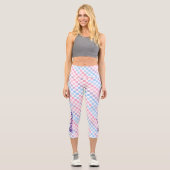 Leggings Capri Retro Checkerboard 1990s 2000s Y2K Pastel Ajouter  (Recto)