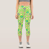 Leggings Capri Retro Daisy Motif Simple.01. B Green BG (Recto)