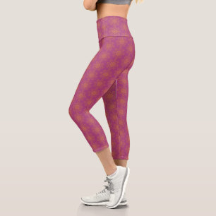 Leggings Capri Rétro Mandala Boysenberry Capris haut taille