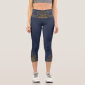 Leggings Capri Rétro Mandala Midnight High Waising Capris (Recto)