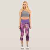 Leggings Capri Rétro Mandala violet rose et orange (Recto)