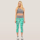 Leggings Capri Retro Pop Art Style 1950s Style Graphics (Recto)