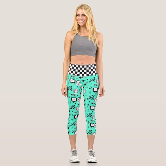 Leggings Capri Retro Pop Art Style 1950s Style Graphics (Recto)