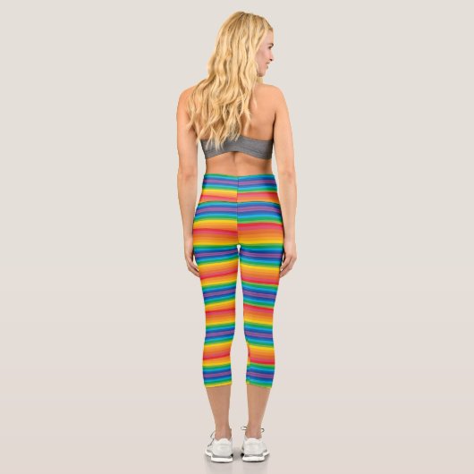 Leggings Capri Retro Rainbows Hauteur Capri Haute Taille (Verso)