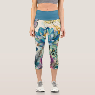 Leggings Capri Rêve Aquatique Floral Vibrant