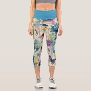 Leggings Capri Rêve Aquatique Floral Vibrant