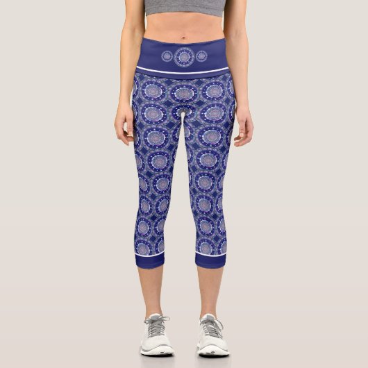 Leggings Capri Rosace bleue (Recto)