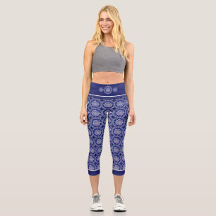 Leggings Capri Rosace bleue