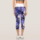 Leggings Capri Rosas violetas con calaveras (Verso)