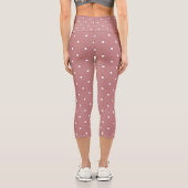 Leggings Capri Rose antique et points blancs 2 (Verso)