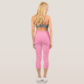 Leggings Capri rose avec points blancs (Verso)