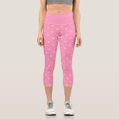 Leggings Capri rose avec points blancs (Recto)