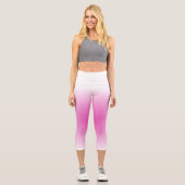 Leggings Capri Rose Blanc Cute Moderne Élégante Modèle femmes (Recto)