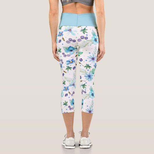 Leggings Capri Rose bleu (Verso)
