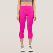 Leggings Capri Rose chaud solide (Recto)
