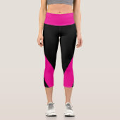 Leggings Capri Rose Chaude Rayure Noire (Recto)
