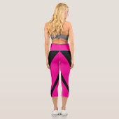 Leggings Capri Rose Chaude Rayure Noire (Verso)