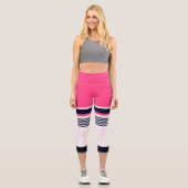 Leggings Capri Rose en bande (Recto)