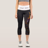 Leggings Capri rose en feu (Recto)