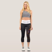 Leggings Capri rose en feu (Recto)