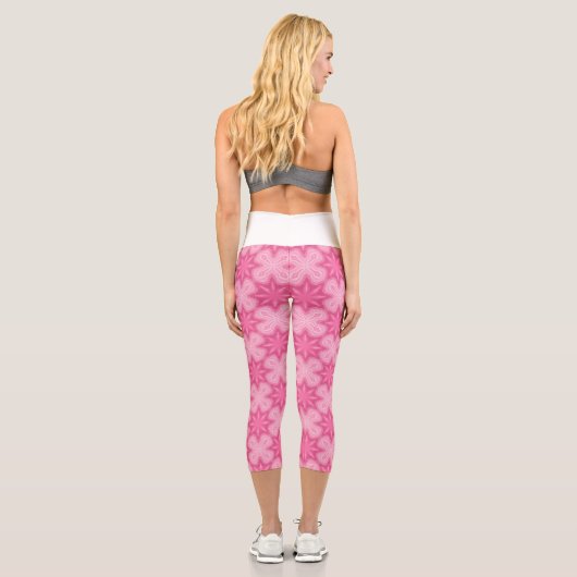 Leggings Capri Rose Et Blanc (Verso)
