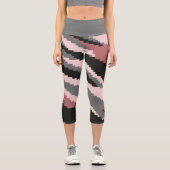 Leggings Capri Rose et gris (Recto)