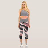 Leggings Capri Rose et gris (Recto)