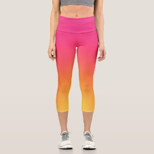 Leggings Capri Rose et jaune ombre Capris haut taille