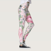 Leggings Capri rose Longueur Bouton de floral Légumineuses  (Droite)