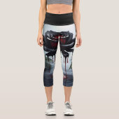 Leggings Capri Rose noire sinistre (Recto)