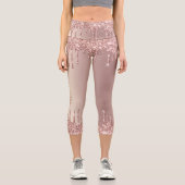 Leggings Capri rose Parties scintillant or avec te (Recto)