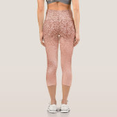 Leggings Capri Rose Parties scintillant or Ombre métal look (Verso)