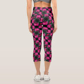 Leggings Capri Rose rose en fleurs complètes Motif (Verso)