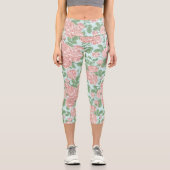 Leggings Capri Rose rose Jardin Bouquet Motif (Recto)