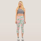 Leggings Capri Rose rose Jardin Bouquet Motif (Recto)