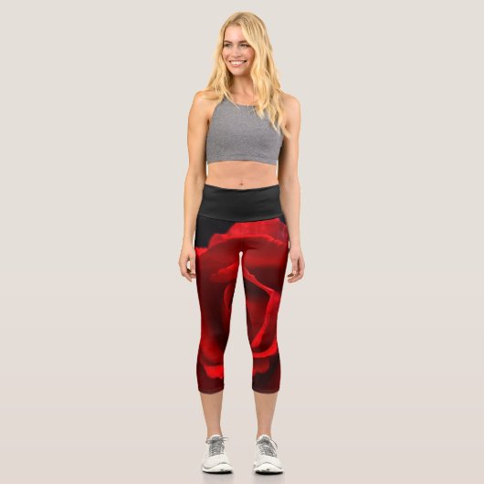 Leggings Capri Rose rouge lecapcnm (Recto)