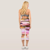 Leggings Capri Rose, violet et orange abstrait (Verso)