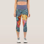 Leggings Capri Roses mosaïques (Recto)