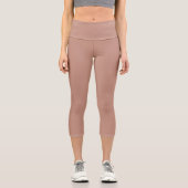 Leggings Capri Rosy Brown uni couleur plaine (Recto)