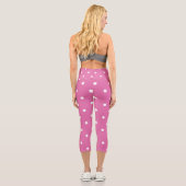 Leggings Capri Rosy Rose avec points blancs (Verso)