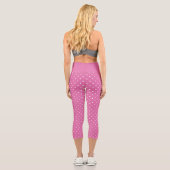 Leggings Capri Rosy Rose avec points blancs (Verso)