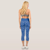 Leggings Capri Roues cyclistes Bleu Blanc Motif (Verso)
