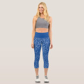 Leggings Capri Roues cyclistes Bleu Blanc Motif (Recto)