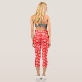 Leggings Capri Rouge Abstrait n Blancs Valentine Coeur (Verso)