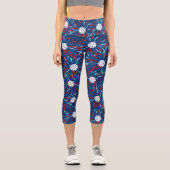Leggings Capri Rouge Blanc Bleu Feu d'artifice Patriotique Pickle (Recto)