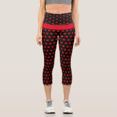 Leggings Capri Rouge Coeur Fun Balloon Motif Black Modern (Recto)